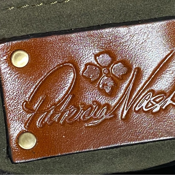 Patricia Nash Olive Green & Gold Embossed Leather Shoulder Bag - Picture 11 of 15